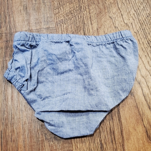 Carters Little Planet Chambray Swiss Dot Dress Bloomers Organic Cotton Casual 6M - Picture 5 of 8